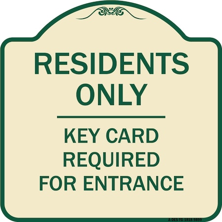 Designer Series-Residence-only-key Card Tan & Green Heavy-Gauge Aluminum